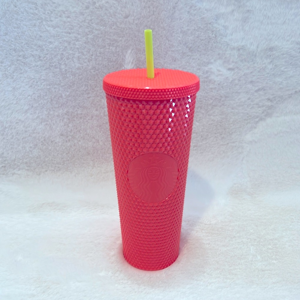 NWOT Bright Pink Studded Starbucks Tumbler